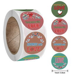 500pcs/roll Handmade with Love Letter Stickers Thank You Stickers Labels Wedding Box Gift Packing Decoration Stationery Stickers (ONLINE ORDER ONLY)