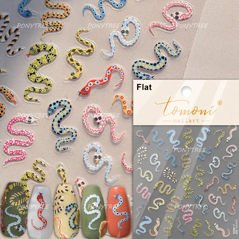 Blue Butterfly Planet Star Conch Snake Shell Clam Pearl Whale Jellyfish Moon Adhesive Nail Art Stickers Dreamy Manicure Decals (Online Order Only)