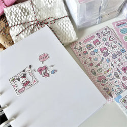 Korean Ins Cute Graffiti Puppy Stickers Planner Journal Collage DIY idol card Scrapbooking Decoration Sticker Kawaii Stationery (Online Order Only)