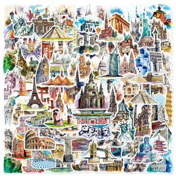 World Landmark Graffiti Stickers - 10/30/50/100pcs Laptop Phone Car Decor (ONLINE ORDER ONLY)