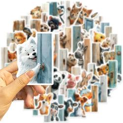 50PCS The Animal At The Door Stickers Aesthetic PVC Children Decoration Sticker For Sketchbook Scrapbook  Kids Classic Toys (Online Order Only)
