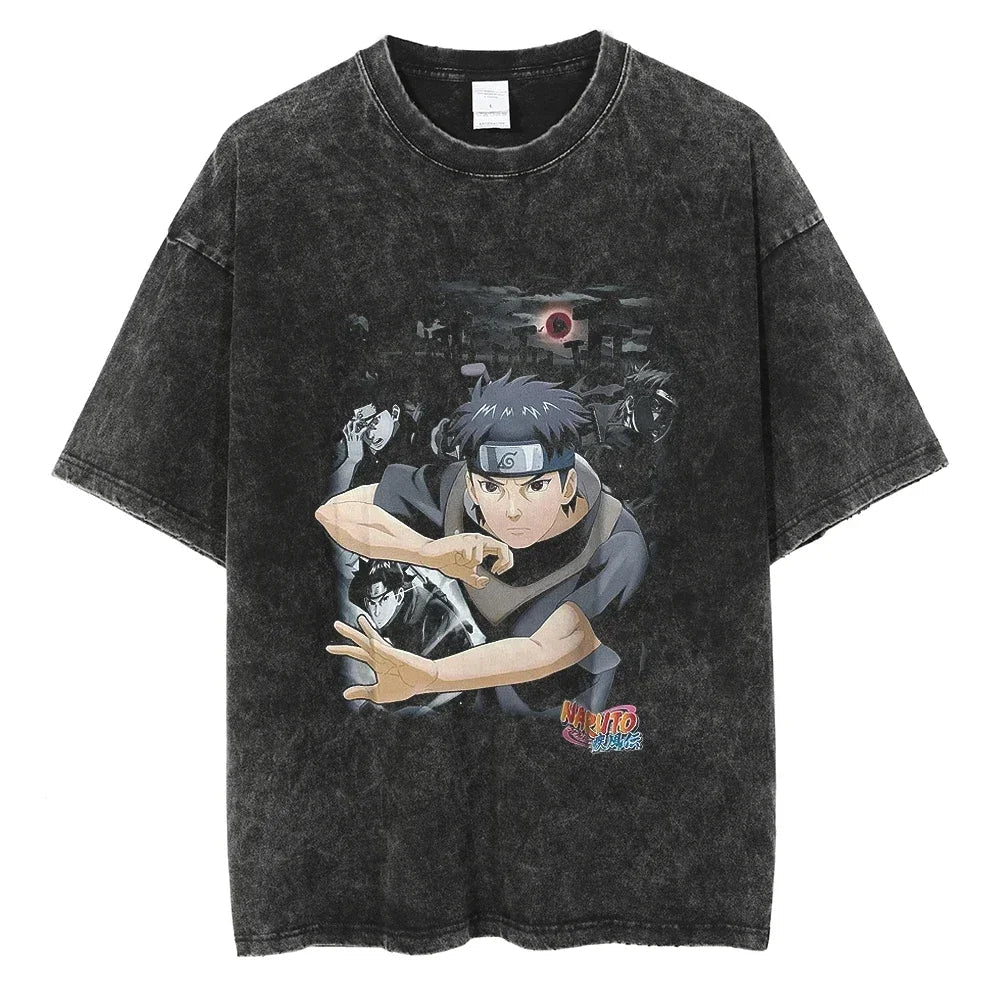 Naruto Rock Lee Streetwear T Shirt Vintage Washed Black (ONLINE ORDER ONLY)