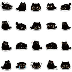 40pcs Cute Kawaii Cartoon Black Cat Stickers Kids Toy Vinyl Waterproof Graffiti For Laptop Phone Notebook Bicycle Car Decals (ONLINE ORDER ONLY)