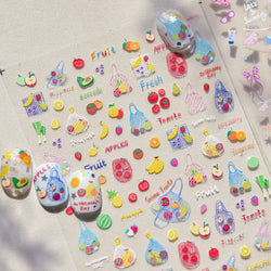 Colorful Swimsuit Bikini Fresh String Bag Vegetables Fruits Summer Beach Underwear Sunscreen Nail Art Stickers Manicure Decals (ONLINE ORDER ONLY)
