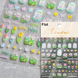 Tulips Flower Letter Bowknot Butterfly Irregular Lines Pearl Tender 5D Adhesive Nail Art Stickers Manicure Decals Stick on Nail (ONLINE ORDER ONLY)