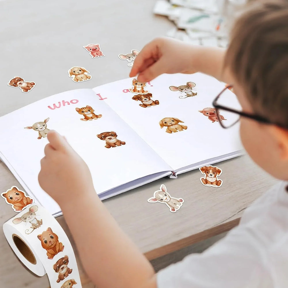 100-500pcs Animals Reward Stickers for Kids Children Kindergarten School Encouragement Students Games Toy Stationery Sticker (Online Order Only)