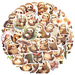 Cute Sloth Stickers - Waterproof Animal Decals for Laptop, Phone, Guitar, Fridge, Car, Kids (10/30/50pcs) (Online Order Only)