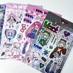 Ins Cute Angel Princess Baseball Girl Sticker Scrapbooking DIY Album Decoration Sticker Aesthetic Personalized Kawaii Stationery (ONLINE ORDER ONLY)