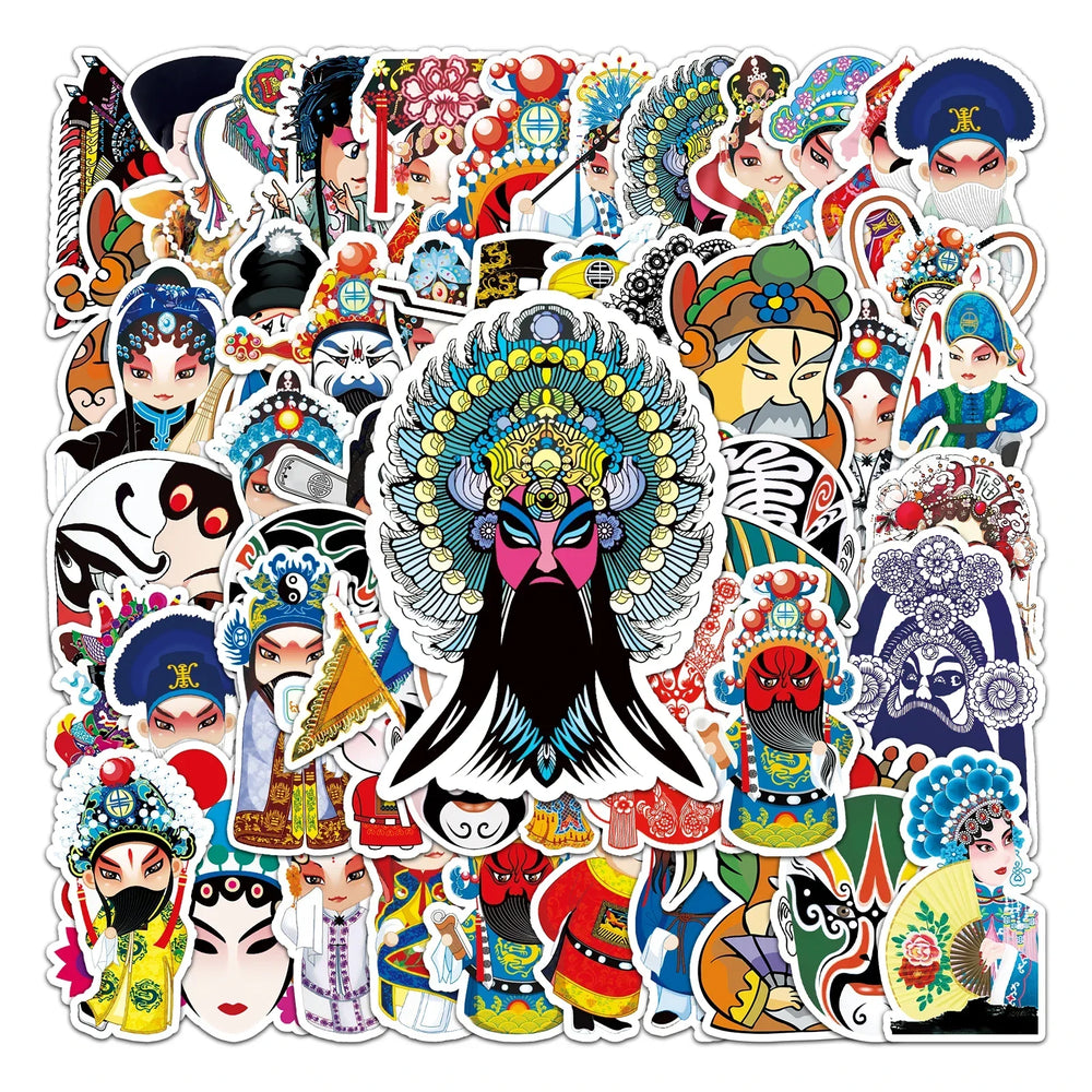 50Pcs Opera Cartoon Waterproof Vinyl Stickers for Skateboard Snowboard (Online Order Only)