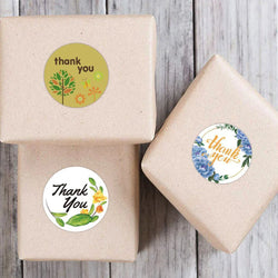 500pcs/roll Thank You Stickers Flower Pattern Party Wedding Decoration Gift Envelope Seal Labels Scrapbooking Stickers (ONLINE ORDER ONLY)