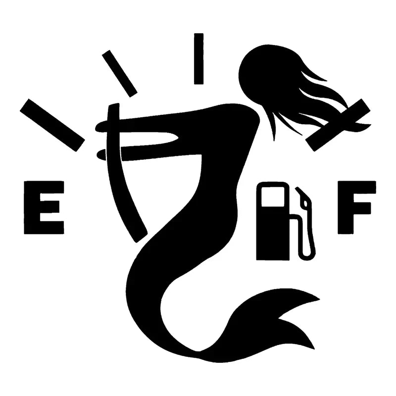 Mermaid Empty Full Gas Gauge Sticker for Car Fuel Tank Cap Door Decoration Automotive Supplies Outdoor Stickers Pvc Vinyl Decals (ONLINE ORDER ONLY)