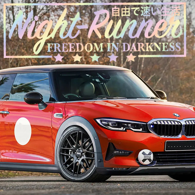Night Runner Car Stickers JDM Windshield Banner Motivation Dream Build Escape After The File Glass Decoration Vinyl Decals (ONLINE ORDER ONLY)