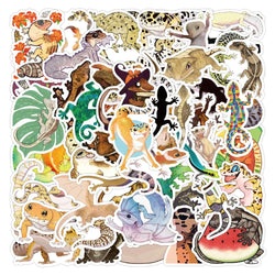 10/50Pcs Funny Animal Gecko Lizard Stickers for Skateboard Gift Box Bicycle Computer Notebook Car Decal Children's Toys (Online Order Only)