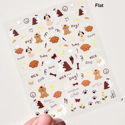 Lovely Dog Puppy Dream Heart Flower Star Pizza Food Sugar Skewers Strawberry Desserts Adhesive Nail Art Stickers Manicure Decals (Online Order Only)