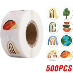 100-500pcs Round Cartoon Sticker 1Inch Thank You Stickers for Gift Cards Envelope Paper Scrapbook Sealing Label (ONLINE ORDER ONLY)