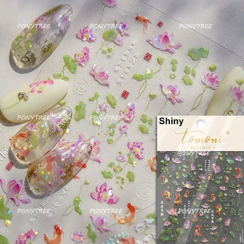 Beach Colourful Conch Dolphin Shell Starfish Jellyfish Star Summer Sea Wave Vacation Mode Water Bubble Nail Art Stickers Decals (Online Order Only)