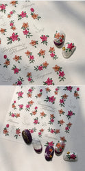 Bloomy Water Side Flower Delicate and Charming Peach Blossom Rose Garden Adhesive Nail Art Decorations Sticker Manicure Decals (ONLINE ORDER ONLY)