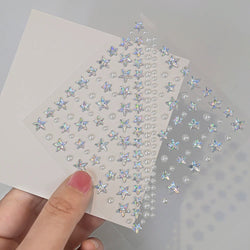 1pc Star-Shaped Rhinestone Sticker Sparkling Acrylic Rhinestone Face Decals Butterfly & Floral Designs for Party/Stage/Festivals (ONLINE ORDER ONLY)