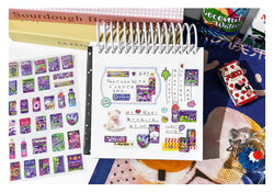 1 Sheets Snack House Series Sticker PET Star Flash Film Deco Scrapbook DIY Material Decoration Stationery Stickers (ONLINE ORDER ONLY)