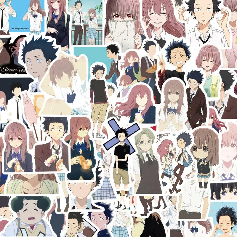 Silent Voice Anime Stickers 50pcs Suitcase Laptop Phone Cup Decor (Online Order Only)