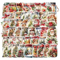 10/30/50PCS Cute Christmas Wishing Bottle Stickers Cartoon Santa Claus Decals Party Decoration Laptop Phone Luggage Fridge Gifts (Online Order Only)