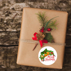100-500pcs Christmas Gift Decorative Stickers 1 Inch Round Thank You Labels Handmade Candy Biscuits Packaging Christmas Sticker (ONLINE ORDER ONLY)