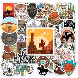 Western Cowboys Sticker Texas Riding DIY Toy Gift Decal Decorative Graffiti Stickers for Phone Luggage Laptop Bottles Waterproof (ONLINE ORDER ONLY)