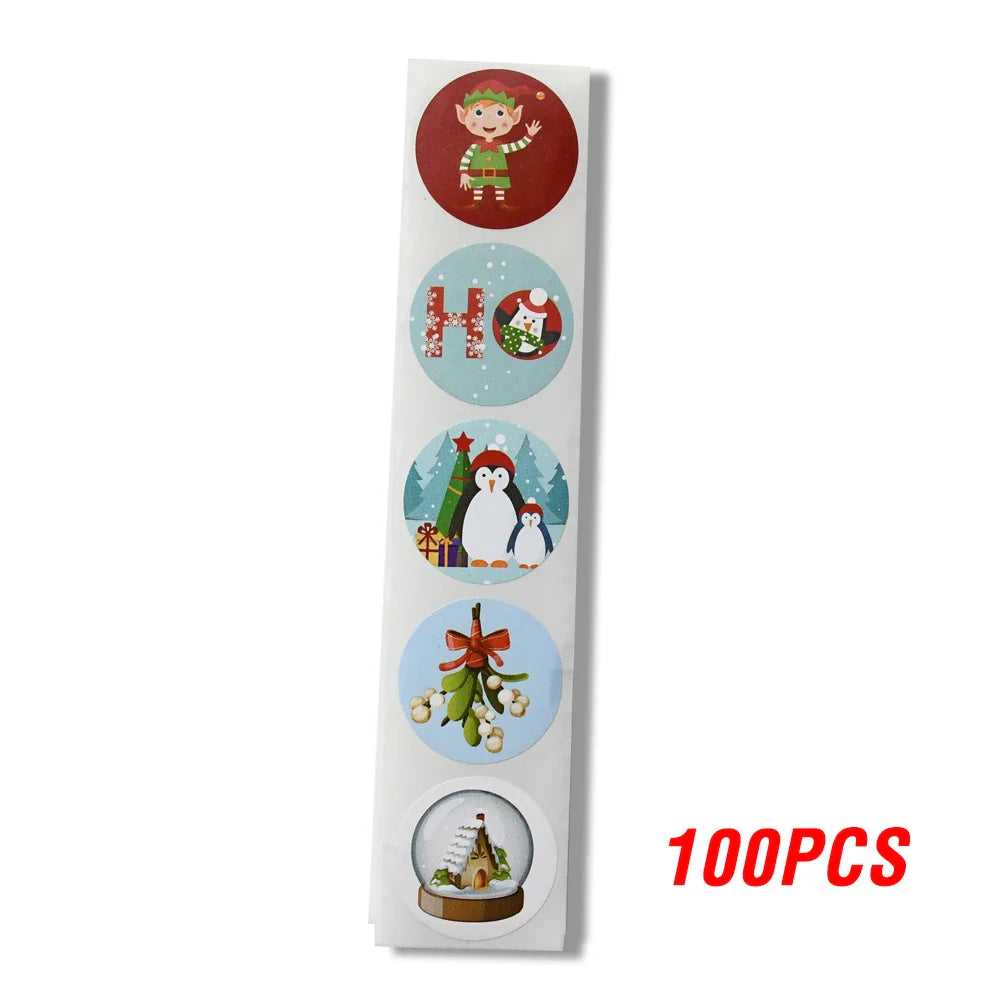 100-500pcs Thank You Sticker Design Diary Christmas Sticker Gift Sealing Sticker Holiday Birthday Party Gift Decoration Label (Online Order Only)