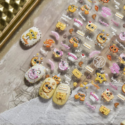 Sweet Cookies Biscuit Snack Delicious Doughnut Savoury Food Bicky Croissant Cheese Pudding Baguette Chic Nail Art Stickers Decal (ONLINE ORDER ONLY)