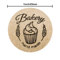 100-500pcs Kraft Paper "bakery"hand Made Stickers Scrapbooking For Cookie Boxes Seal Labels Sticker Cute Stationery Sticker 1in (ONLINE ORDER ONLY)