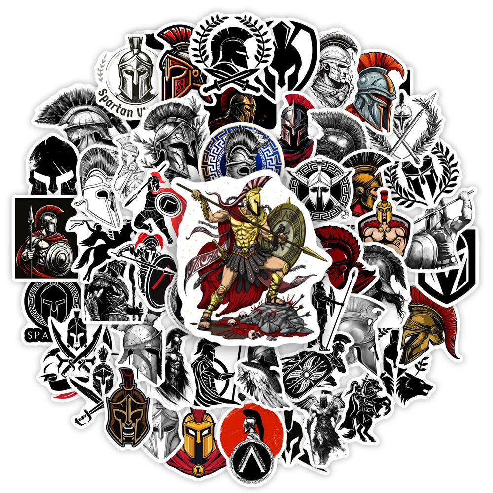 Ancient Greece Spartan Warriors Stickers Tattoo DIY Gift Decal for Laptop Phone Scrapbook Luggage Decorative Bottles Waterproof (ONLINE ORDER ONLY)