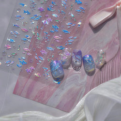 Deep Sea Animal Fish Shoal of Fish Whale Coral Dolphin Summer Beach Cute Jellyfish Bubble Bathyal Fauna Nail Art Stickers Decals (ONLINE ORDER ONLY)