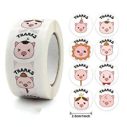100-500pc Stickers for Children Kids Rolling Animal Roll Stickers Small Cute Toy Game Sticker DIY Gift Sealing Label Decoration (Online Order Only)