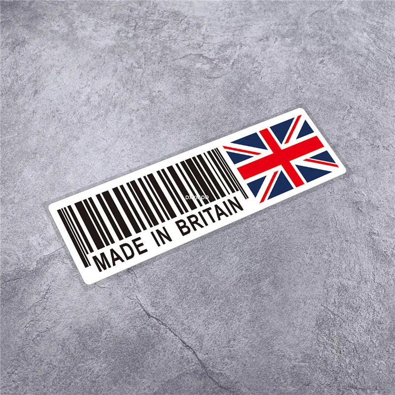 National Flag Bar Code Made in Germany Switzerland USA Italy Stickers Car Styling Vinyl Tape Motorcycle Decal Waterproof (ONLINE ORDER ONLY)