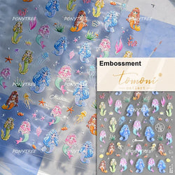 Halo Dyeing Ocean Shell Conch Starfish Pearl Love Heart Bowknot Jellyfish Adhesive Nail Art Stickers Manicure Decals Wholesale (ONLINE ORDER ONLY)