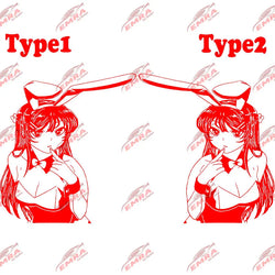 Anime Sticker Rabbit Girl For Car Stickers Decoration Window Door Rear Windshield External Accessories Die Cutting Vinyl Decals (ONLINE ORDER ONLY)