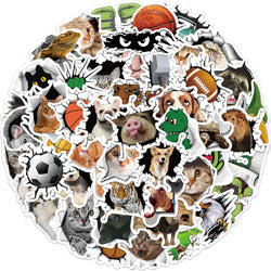 10/30/50PCS 3D Animals Stickers Hole View Vivid Cute Decals For Kids DIY Notebook Laptop Bike Car Phone Graffiti Sticker Kid Toy (ONLINE ORDER ONLY)