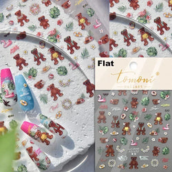 Cookies Chocolate Love Heart Flower Bowknot Rabbit Bunny Lace Bear Star Bouquet Rabbit Adhesive Nail Art Sticker Manicure Decal (ONLINE ORDER ONLY)