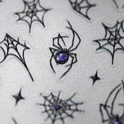 Cat Eye Shiny Blue Purple Spider Cross Love Heart Star Snake Web Jelly Thrilling Nail Art Stickers Manicure Decals Halloween (ONLINE ORDER ONLY)