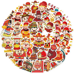 50PCS God of Fortune Cartoon Stickers Waterproof Decals for Bike, Luggage, Guitar, Laptop (ONLINE ORDER ONLY)