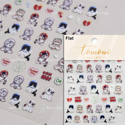 Worker's Speech Chinese Characters Abstract Comics Vivid Patterns Adhesive Nail Art Stickers Satirical Writing Manicure Decals (Online Order Only)