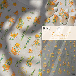 Dried Flowers Rose Butterfly Love Heart Golden Stroke Flying Crane Silver Adhesive Nail Art Stickers Rhinestone Manicure Decals (ONLINE ORDER ONLY)