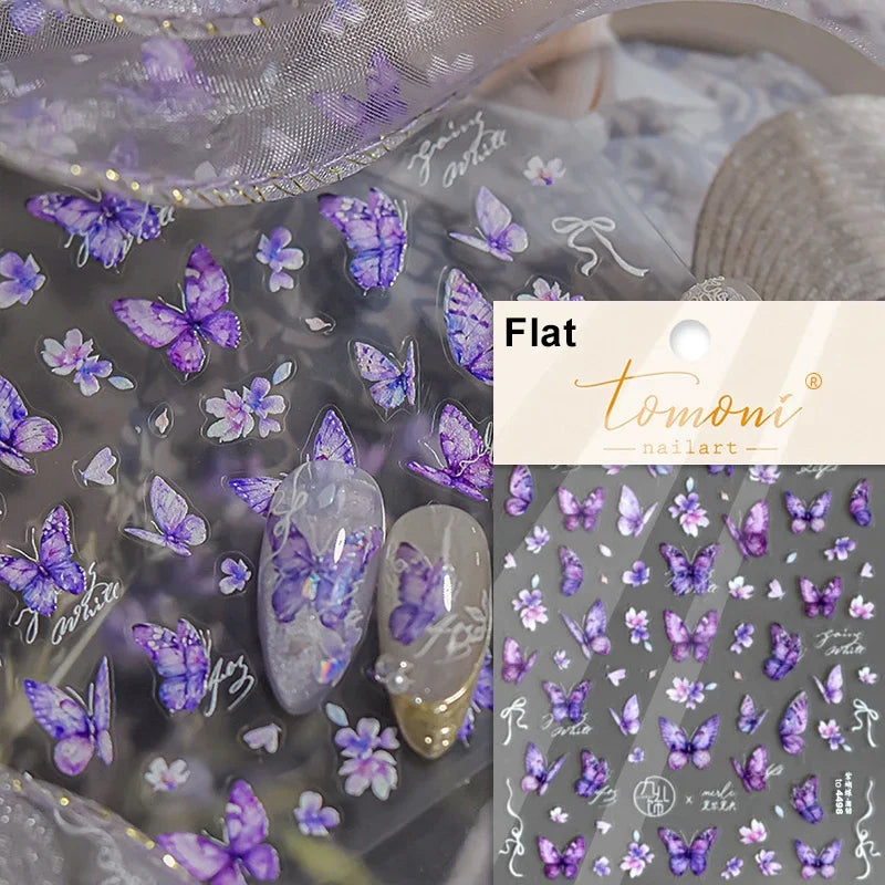 Dreamy Moon Star Cloud Butterfly Starrylight Rhinestone 5D Soft Embossed Relief Nail Art Sticker 3D Decal Decoration Manicure (ONLINE ORDER ONLY)