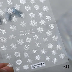 Bronzing Jelly Laser Snowflake Christmas Hot 5D Soft Embossed Relief Self Adhesive Nail Art Decoration Sticker 3D Manicure Decal (ONLINE ORDER ONLY)