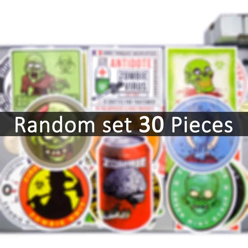 20/30/50Pieces Warning Zombies Crisis Skull Hunter Team Waterproof Stickers for Laptop Phone Luggage Bike Motorcycle Car Sticker (ONLINE ORDER ONLY)