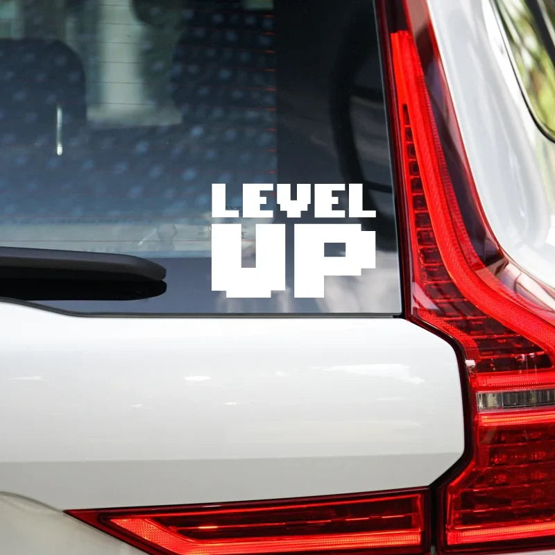 “LEVEL UP”Pixel style Stickers，CUTE&FUNNY Stickers for Pixel Style lover.For cars trucks motorcycles and laptops! (ONLINE ORDER ONLY)