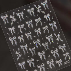 Delicate Jelly chic Bowknot Silk Ribbon Knot Star Shiny Dreamy Self Adhesive Nail Art Decorations Sticker Dressy Manicure Decals (ONLINE ORDER ONLY)
