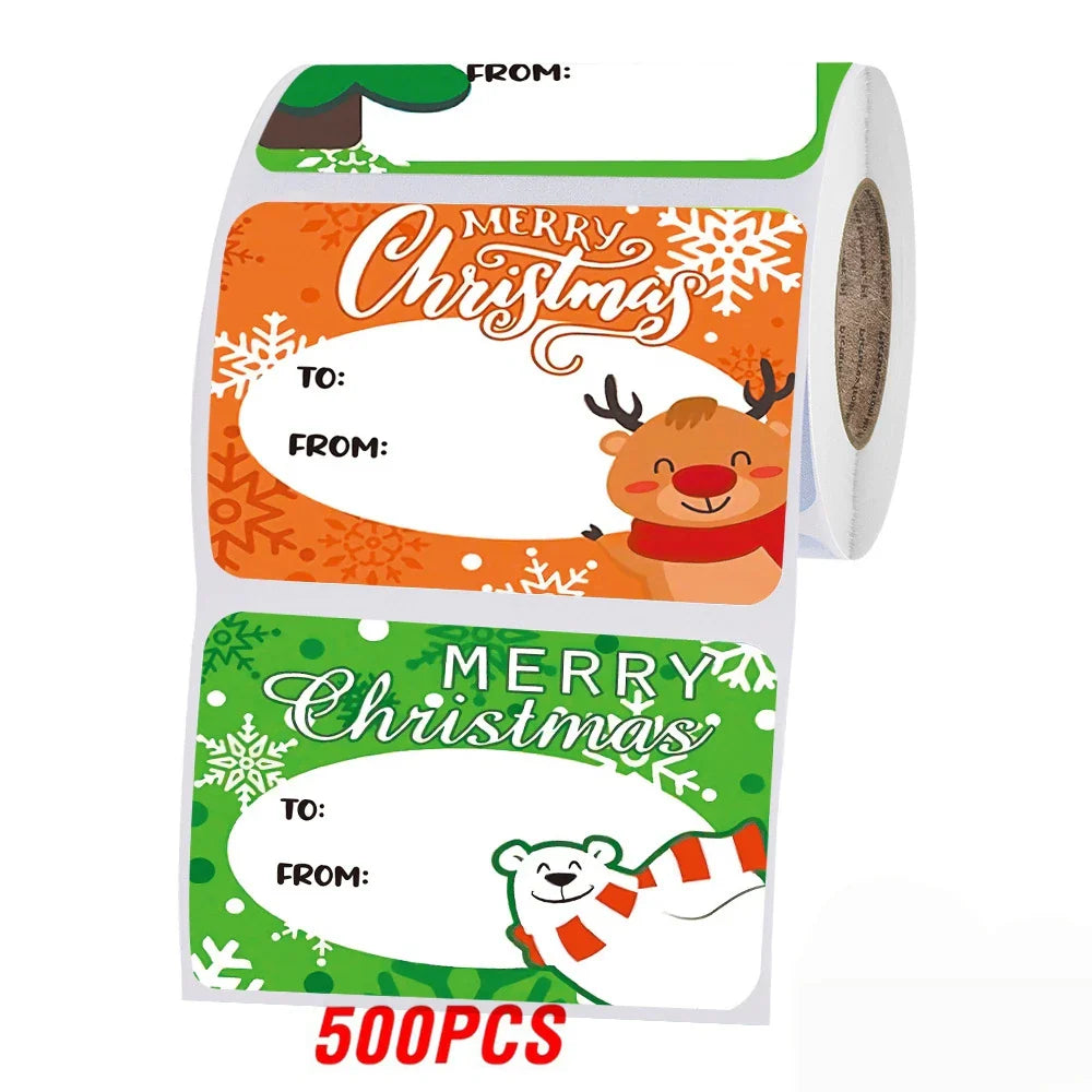 50-250Pcs Christmas Snowman Adhesive Labels Stickers Decoration Paper Scrapbooking Seal Thank You Sticker Stationery Supplies (ONLINE ORDER ONLY)