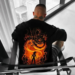 Dragon Ball Goku T-Shirt: Classic Hot Blood Anime Portrait (ONLINE ORDER ONLY)
