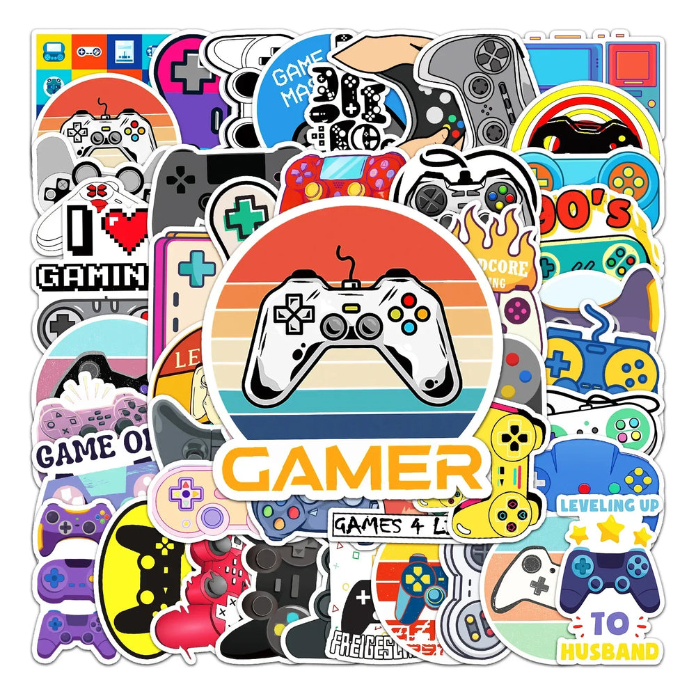 Cartoon Gamepad Graffiti Stickers Pack for Xbox, Computer, Skateboard, Laptop - Waterproof Decals for Kids (Online Order Only)